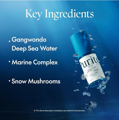 Purito Hydro Wave Deep Sea Serum - Deep Sea Water Moisture- Hydrating Lightweight & Non-Greasy, Skin Moisture Boost For Sensitive Skin, Hyaluronic Acid & Deep Sea Water