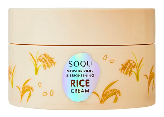 Crema de arroz hidratante e iluminadora SOQU: nutre tu piel con una rica hidratación, haciéndola más brillante, clara y saludable.