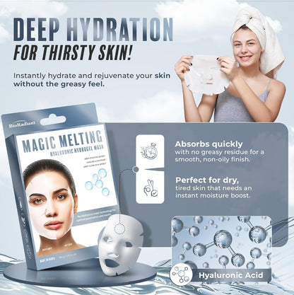 BioRadiant Magic Melting Hyaluronic Hydrogel Mask - Cooling & Soothing - 1 Mask