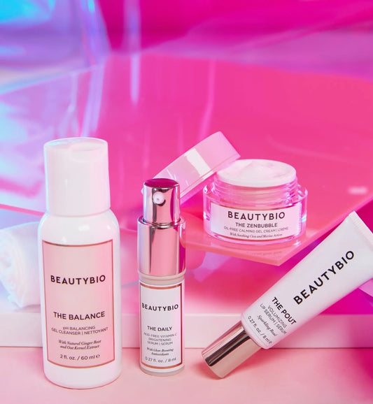 BeautyBio 5 - Star Faves Set - Complete travel size skincare routine to help cleanse, treat and brighten, and regulates oil & reducing redness