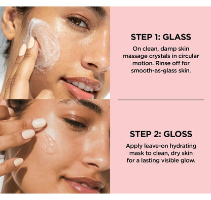 BeautyBio Spa Night In - Set Glass &amp; Gloss + Limpiador - Exfoliación e hidratación para un brillo radiante