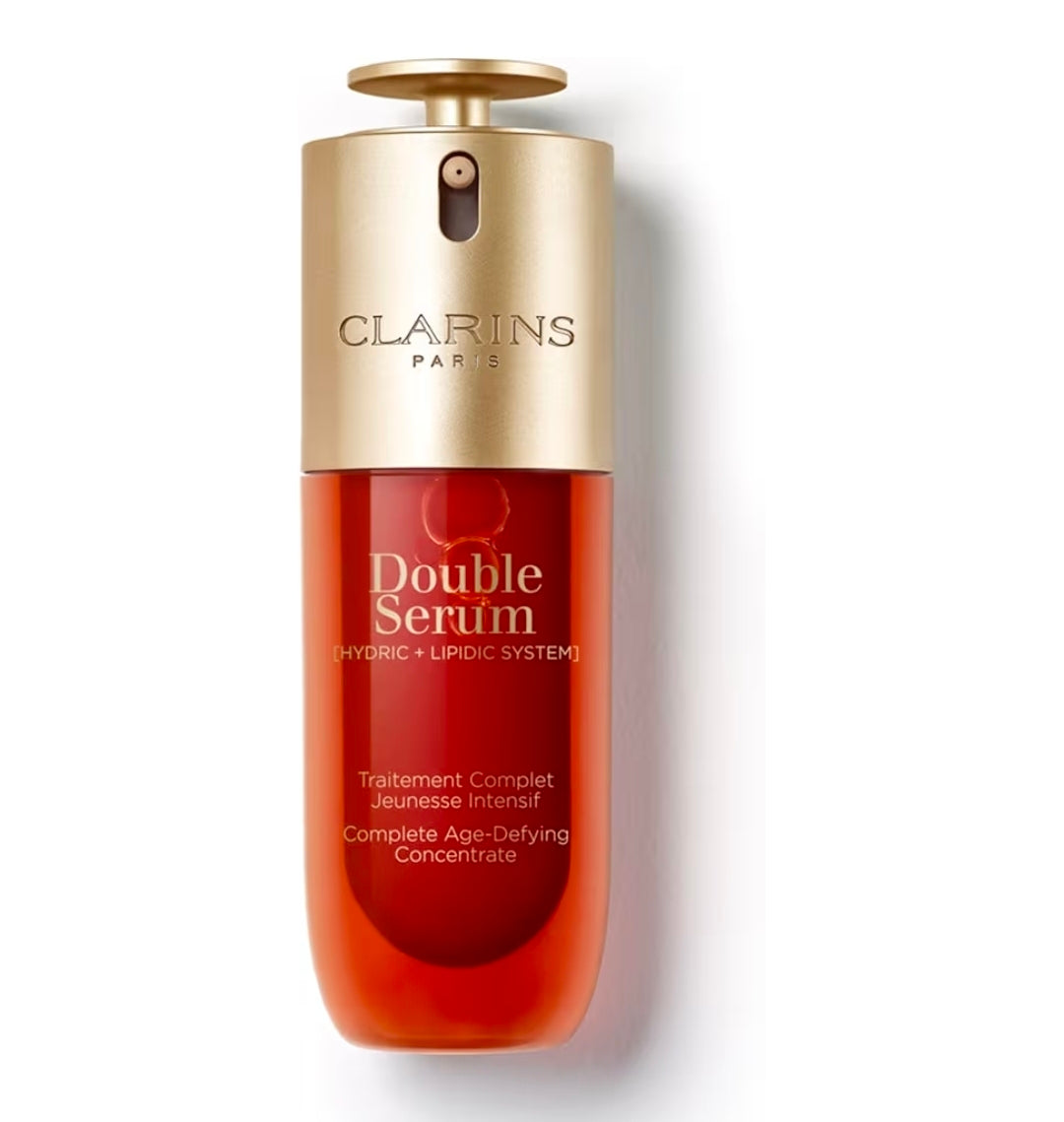 Clarins DOUBLE SERUM 1.7oz - Anti Aging Face Serum, Visibly Firms, Smoothes, Boosts Radiance, and Refines Pores, 24H Hydration, All Skin Types - Daily serum in perfect ratio to mimic skin for max efficacy on firmness, wrinkles, radiance