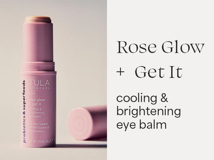 Tula Glow and Get it - Eye Balm Rose Glow - Dark Circle Treatment, Instantly Hydrate and Brighten Undereye Area