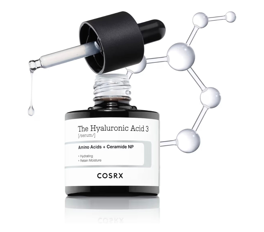 COSRX The Hyaluronic Acid 3 - Amino Acids + Ceramide NP - Suero de ácido hialurónico sódico puro al 3%, hidratante y potenciador de la humectación para líneas finas y arrugas, repara la piel seca, sin fragancias artificiales