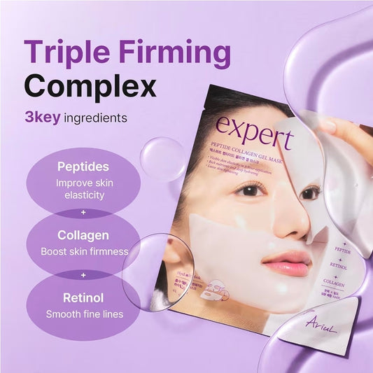 Ariul Expert Peptide Collagen Gel Mask – Firming Hydrogel Sheet Mask for Face, Hydrating & Elasticity Care, Korean Skincare