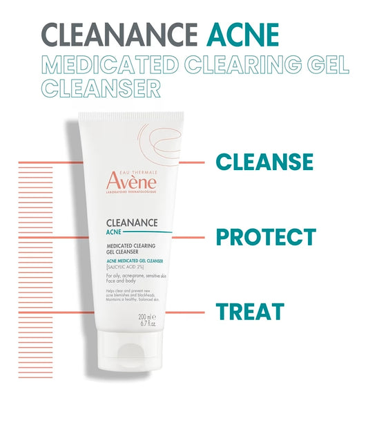 Avene Cleanance Cleansing Gel Soap Free Cleanser for Acne Prone, Oily, Face & Body, Alcohol-Free - Exfoliate away dead skin cells and maintain a healthy, balanced skin