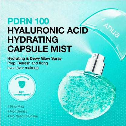 ANUA PDRN Collagen Glow Facial Serum Spray - 1.01 fl oz
Hydrating Face Mist, Hyaluronic Acid, dewy glass finish, All Skin Types, Instant Plumping, Firming Care, Korean Skincare
