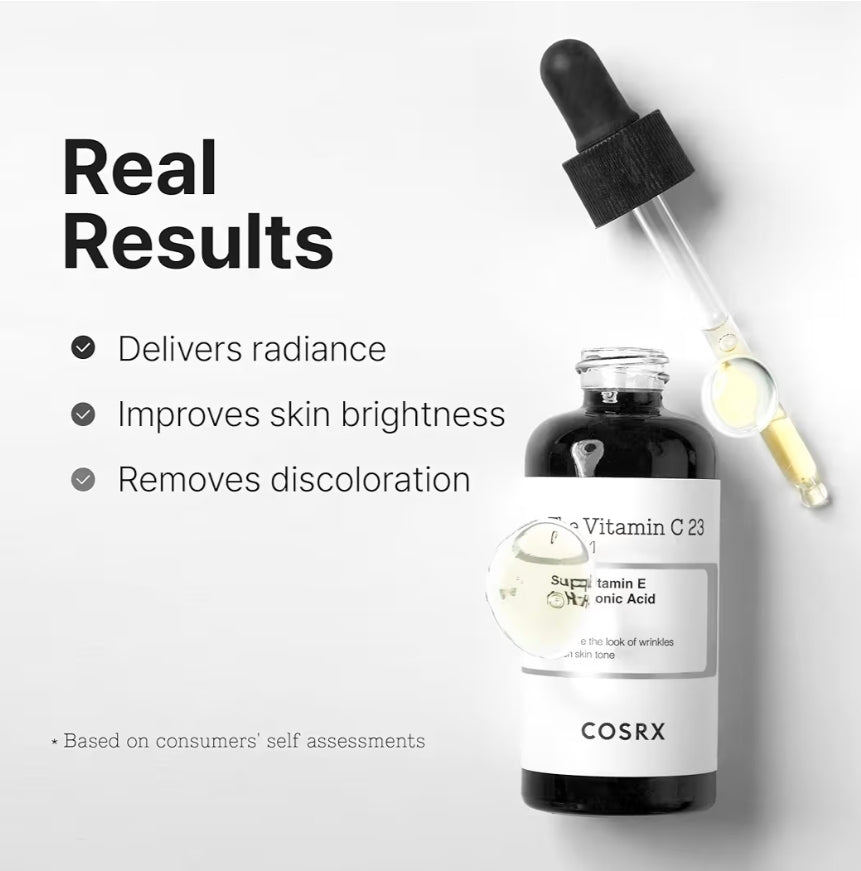 COSRX Pure Vitamin C 23% Serum with Vitamin E & Hyaluronic Acid - Hydrating Facial Serum for Fine Lines, Uneven Skin Tone & Dull Skin