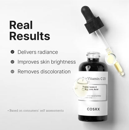 COSRX Pure Vitamin C 23% Serum with Vitamin E & Hyaluronic Acid - Hydrating Facial Serum for Fine Lines, Uneven Skin Tone & Dull Skin