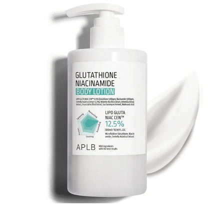 Loción corporal APLB Glutathione Niacinamide - LIPO GLUTA NIAC CEN 12.5% - Hidratación duradera, revitaliza y mejora la textura de la piel