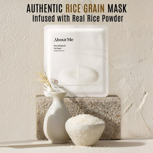 About Me Rice Makgeolli Gel Mask - Hydrating Face Mask with Fermented Rice Wine - Smooth, Bright Skin instant hydration, brightness, and nourishment to dry, dull skin - 1 Mask