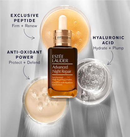 Estée Lauder Advanced Night Repair - Sérum facial con complejo multirrecuperador sincronizado con ácido hialurónico y péptidos, antienvejecimiento e hidratante, 50 ml