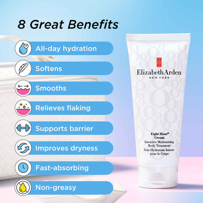 Elizabeth Arden Eight Hour Cream Tratamiento corporal hidratante intensivo: revierte la sequedad y la descamación, 6.8 oz