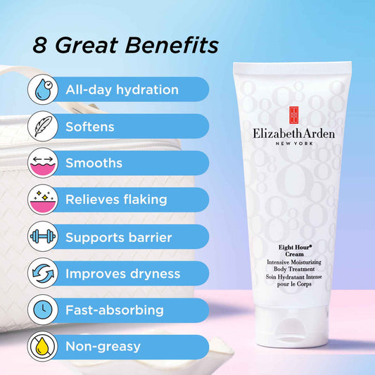 Elizabeth Arden Eight Hour Cream Tratamiento corporal hidratante intensivo: revierte la sequedad y la descamación, 6.8 oz