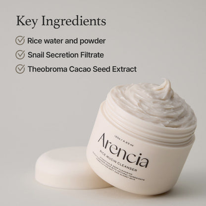 Arencia Rice Mucin Face Cleanser - Improves skin texture & hydration