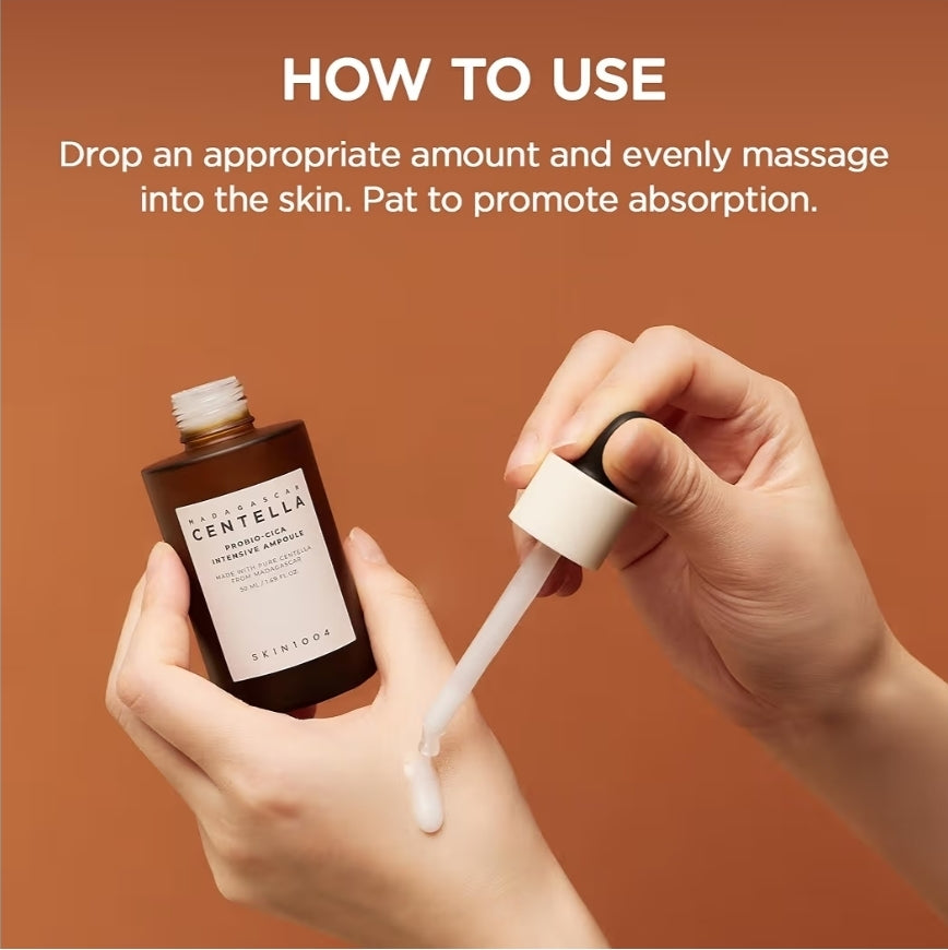 SKIN1004 Madagascar Centella Probio-Cica Intensive Ampoule 3.38oz - Vegan fermented Centella, Soothes the skin and strengthens the barrier