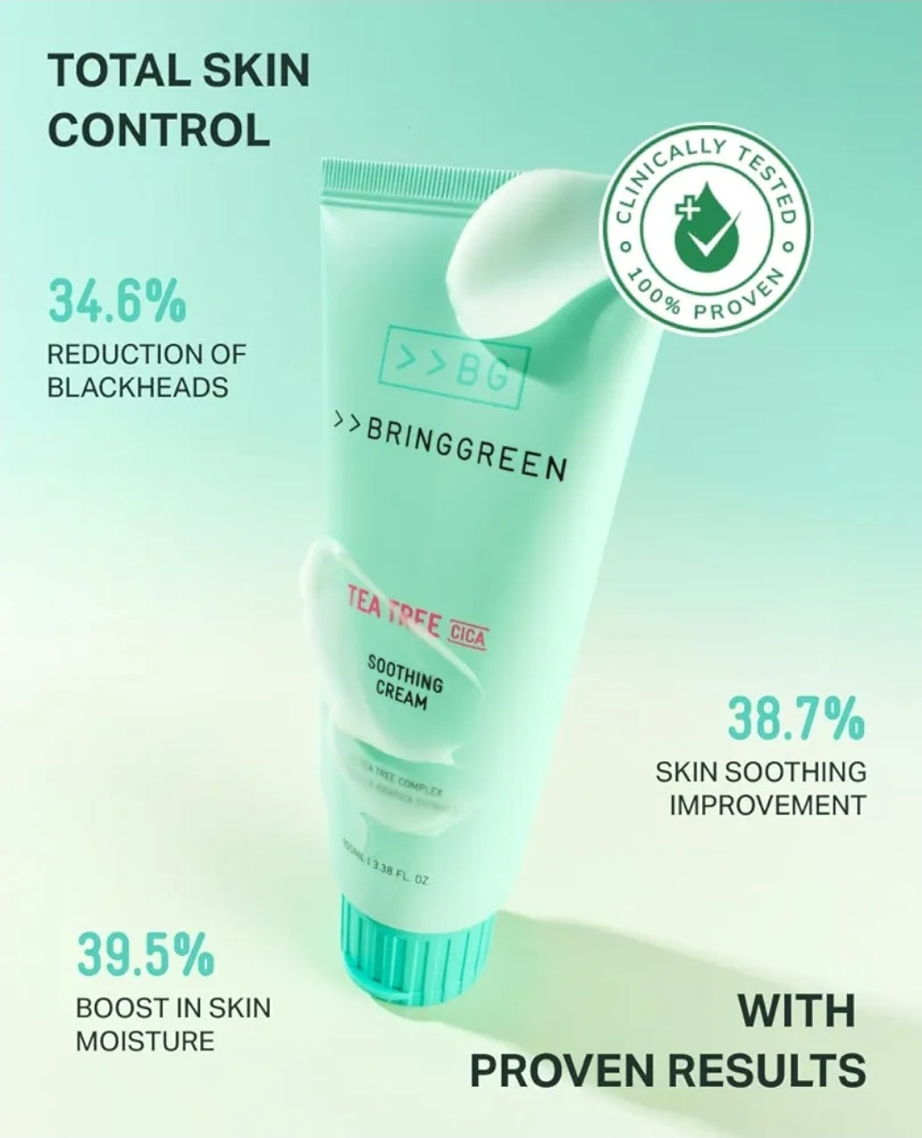 BRINGGREEN Tea Tree Cica Soothing Cream Plus - Korean Skin care, calming and soothing, moisturizer for skin, facial cream, trouble care, blackhead removing pore care