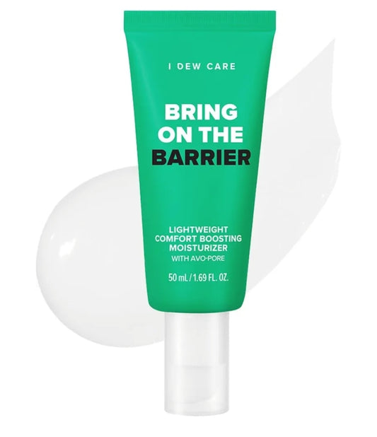 I DEW CARE Lightweight Boosting Moisturizer - Bring On The Barrier + 5 I DEW CARE Glass Skin Face Mask [SET] - Strengthening, Soothing, Balance Excess Sebum, Fast Absorption, Hydrating - For Combination Skin and Oily Skin