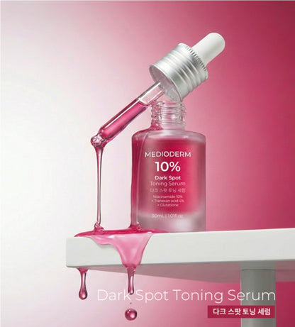 MEDIODERM Dark Spot Toning Serum - Strong and well-formulated brightening serum for dark spots & hyperpigmentation, acne marks, melasma, uneven skin tone