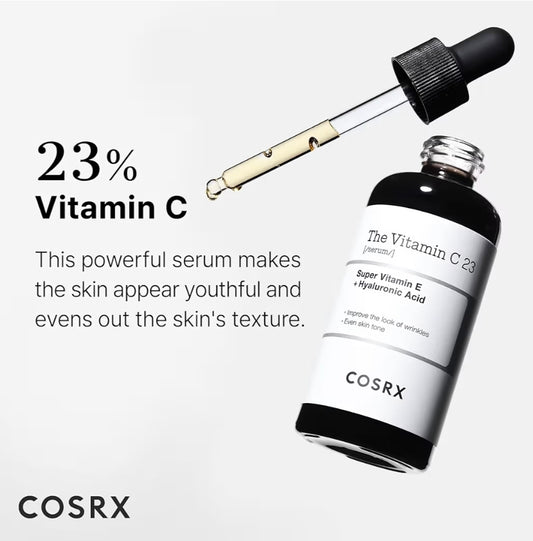COSRX Pure Vitamin C 23% Serum with Vitamin E & Hyaluronic Acid - Hydrating Facial Serum for Fine Lines, Uneven Skin Tone & Dull Skin