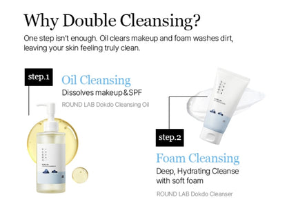 ROUND LAB 1025 Dokdo Cleanser - Low pH Facial Cleanser for Sensitive Skin, Rich Soft Bubbles for Deep Cleansing and Makeup Removal, Hydrating Face Wash with Deep Sea Water, Korean Skin Care