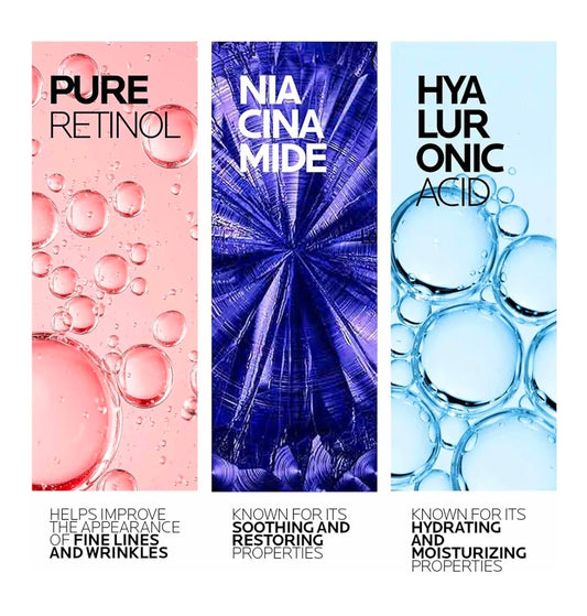 Suero facial con retinol puro y vitamina B3 de La Roche-Posay: suero facial antiedad para líneas de expresión, arrugas y daño solar prematuro, revitaliza e hidrata. Apto para pieles sensibles.