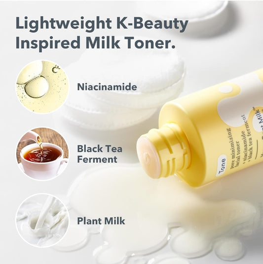 Tónico facial minimizador de poros Beekman 1802: equilibra y mejora la textura de la piel - 2 % de niacinamida, bioleche y fermento de té negro