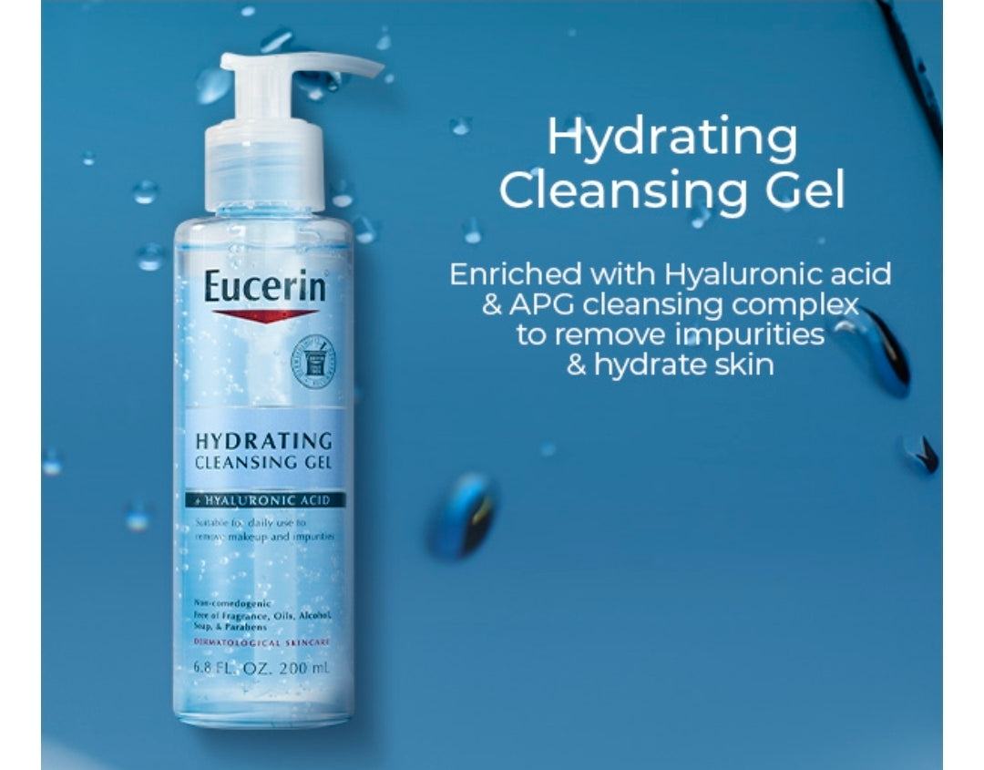 Eucerin Hydrating Cleansing Gel - Daily Face Wash and Makeup Remover Formulated with Hyaluronic Acid