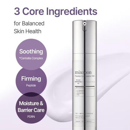 Mixsoon Peptide Cica Hyalshot 150 - Suero en ampolla reafirmante, calmante e hidratante, fórmula ligera para una piel radiante y equilibrada, 50 ml
