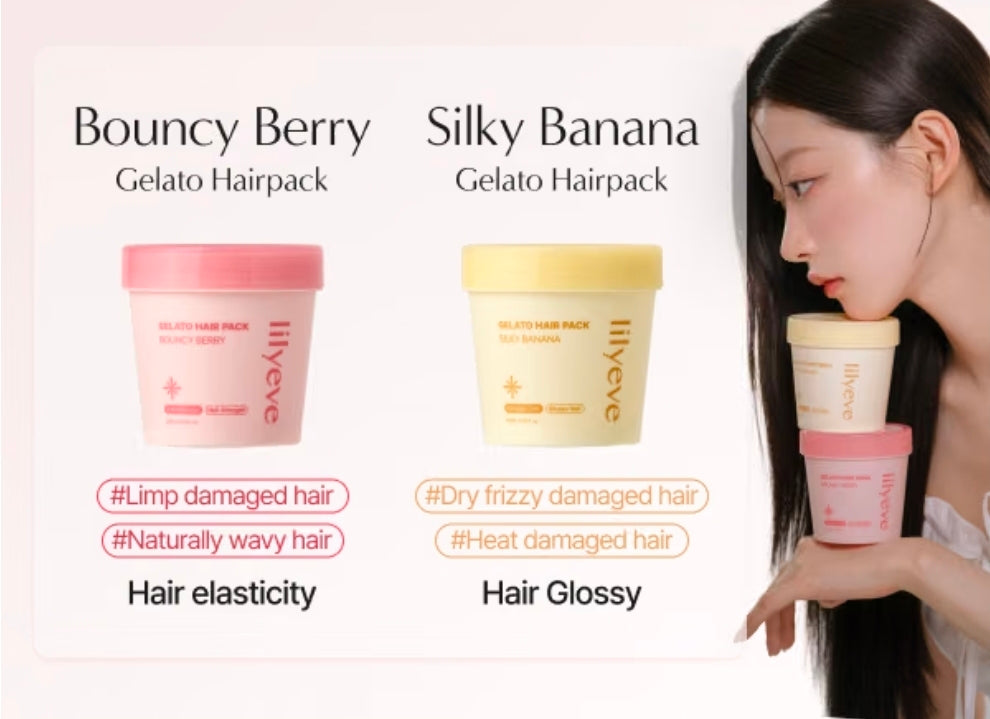 Mascarilla capilar de banana sedosa lilyeve Gelato - Proteína de leche, 6.76 oz
La proteína de leche y huevo repara profundamente el cabello seco y dañado, una mascarilla acondicionadora profunda de enjuague, cuidado capilar coreano