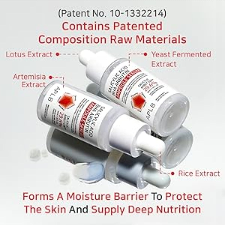 APLB Salicylic Acid BHA Arbutin Ampoule Serum - SALICYLIC ARBUT CEN Acne & Pore care, Long lasting moisturizing, improves texture
