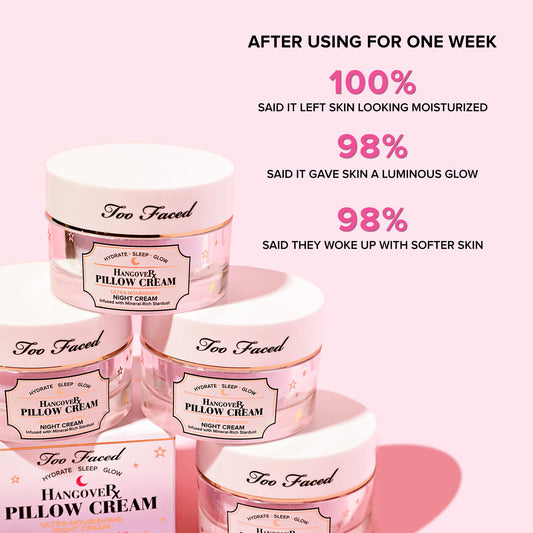 Crema de almohada Too Faced Hangover - Crema de noche ultra nutritiva