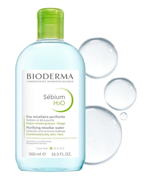 Bioderma Sébium H2O Micellar Water - Facial Cleanser and Makeup Remover - Face Cleanser for Combination to Oily Skin
