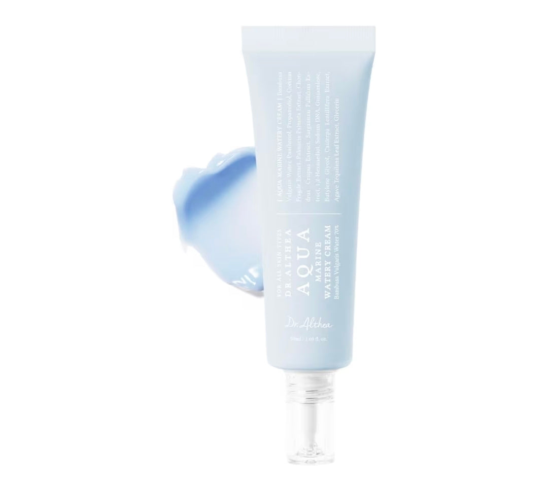 Crema Acuosa Marina Dr. Althea - Hidratante Facial Diario para Todo Tipo de Piel, Crema Facial de Hidratación Profunda con Ácido Hialurónico, Vegana