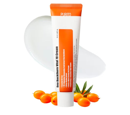 PURITO Sea Buckthorn Vital 70 Cream - Evens up and visibly smooth skin’s texture, reduce wrinkles