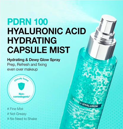 ANUA PDRN Collagen Glow Facial Serum Spray, Hydrating Face Mist, Hyaluronic Acid, dewy glass finish, All Skin Types, Instant Plumping Hydration, Firming Serum, 3.38oz