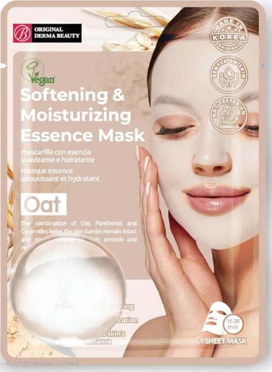 Original Derma Beauty Softening & Moisturizing Oat Essence Mask with Panthenol & Ceramides - 1 Mask