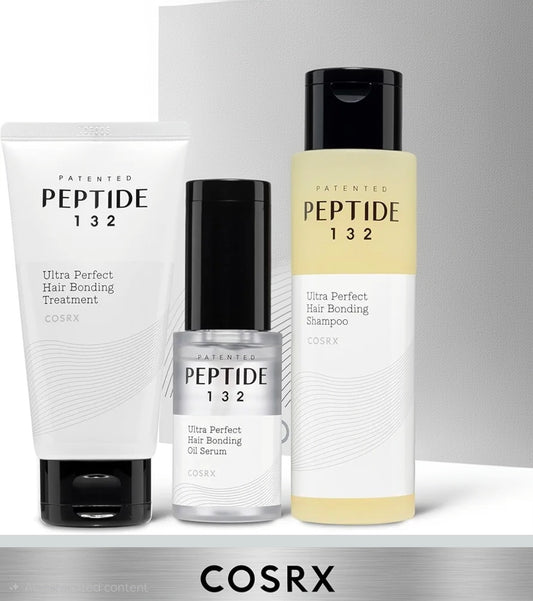 COSRX PEPTIDE 132 Hair Care Set - Bonding Shampoo, Treatment & Oil Serum, Bond Repair Treatment Hair for Damaged, Dry Hair, Scalp Treatment for Dandruff, Dry & Itchy Scalp