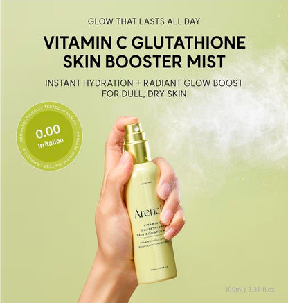 ARENCIA Vitamin C & Glutathione Skin Booster Mist, Glow Facial Spray with Niacinamide & Hydrating Ingredients, Lightweight Face Mist for Daily Refresh
