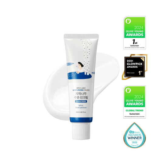Round Lab Birch Moisturizing Sunscreen UVLock SPF 45+ Broad Spectrum - Decreases inflammation, purifies and hydrates with its extensive minerals, enzymes, proteins and antioxidants
