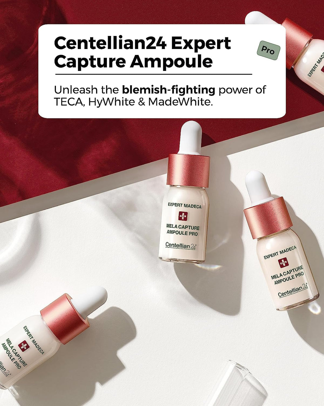 Centellian 24 Expert Madeca Mela Capture Ampoule Pro - High-concentration brightening serum designed to target hyperpigmentation, dark spots, and signs of aging