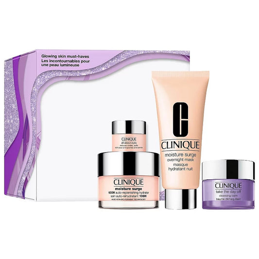 Clinique Glowing Skin Must-Haves - 4 Piece Skincare Set - Antiaging & Hydration