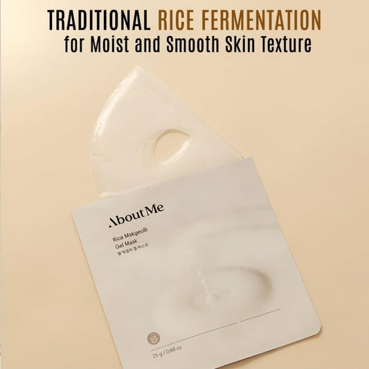 About Me Rice Makgeolli Gel Mask - Hydrating Face Mask with Fermented Rice Wine - Smooth, Bright Skin instant hydration, brightness, and nourishment to dry, dull skin - 1 Mask