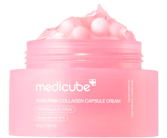 medicube Salmon DNA PDRN Pink Collagen Capsule Cream, Face Moisturizer | Lightweight Moisturizing Cream | PDRN, Niacinamide for Uneven Skin Tone, Glow hydration
