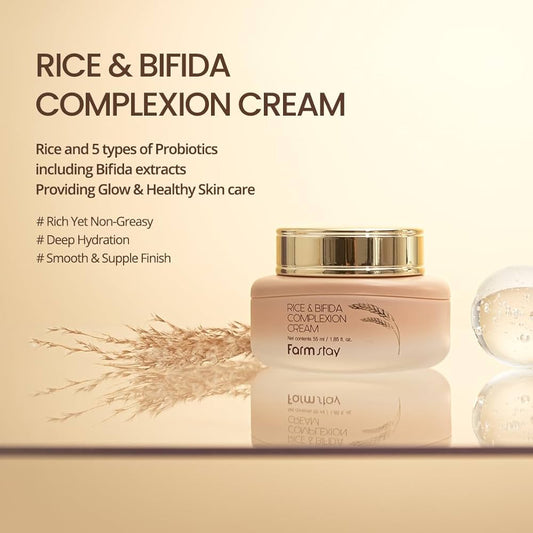 Crema para el cutis de arroz y bífida de Farmstay