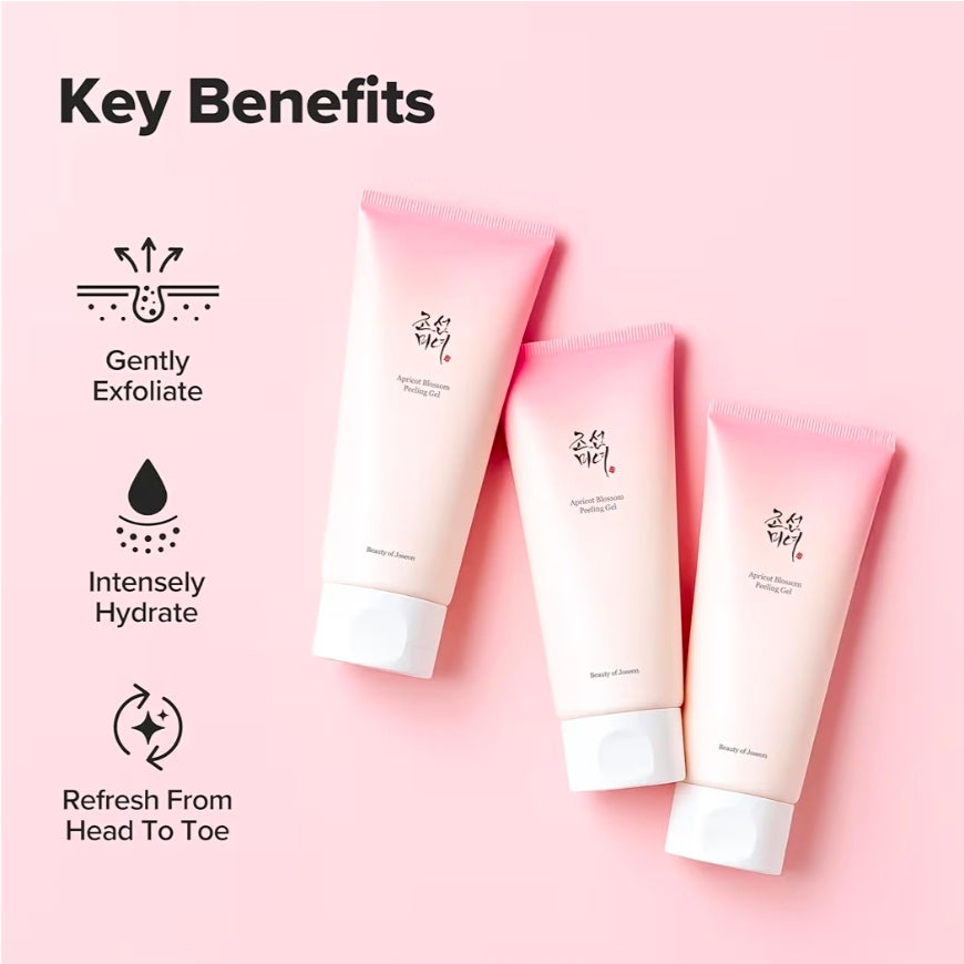 Beauty of Joseon Apricot Blossom Peeling Gel Soft Exfoliating Face and Body Scrub Dead Skin Cells Remover for All Skin Types