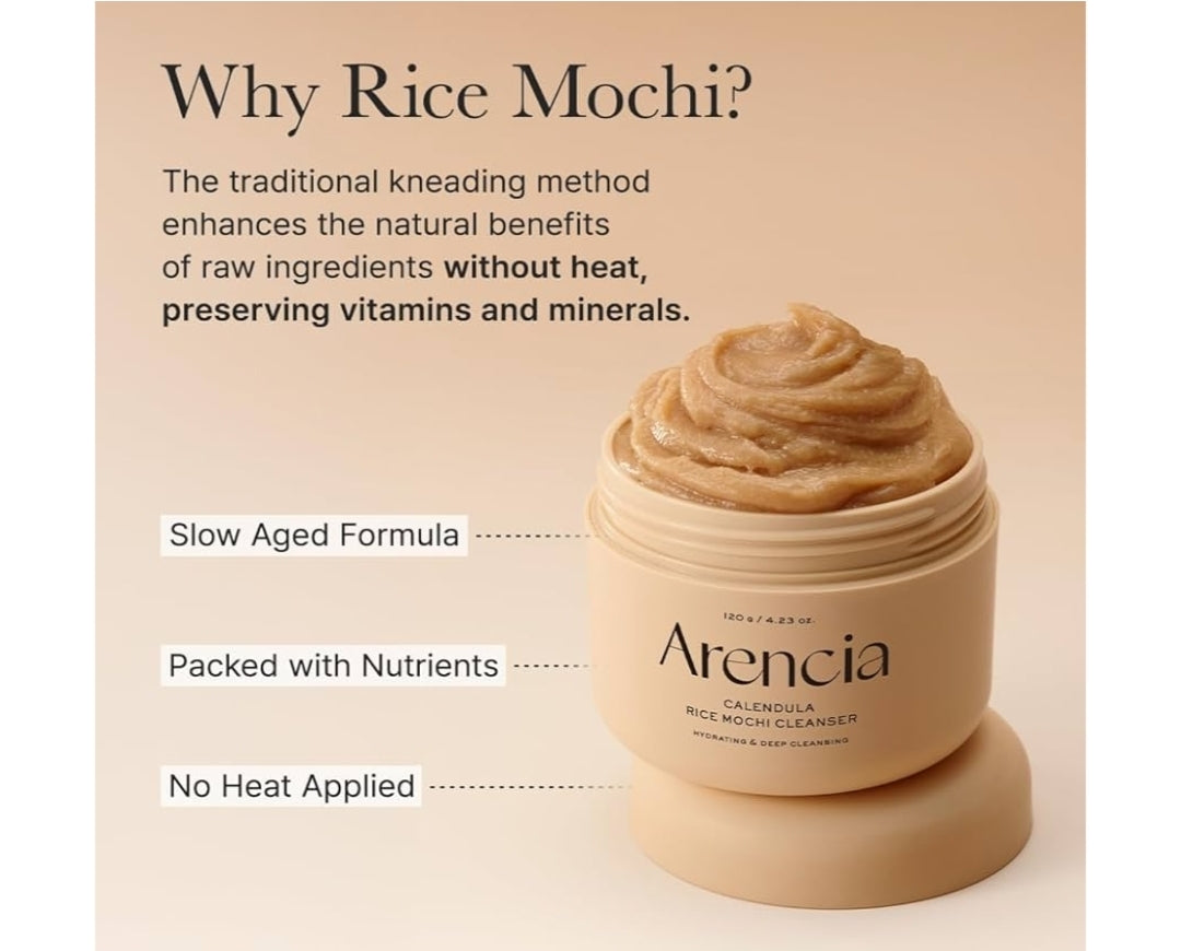 Arencia Calendula Rice Mochi Fresh Cleanser - Moisturizing, Brightening & Deep-Cleansing for Sensitive Skin