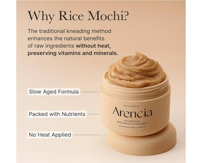 Arencia Calendula Rice Mochi Fresh Cleanser - Moisturizing, Brightening & Deep-Cleansing for Sensitive Skin