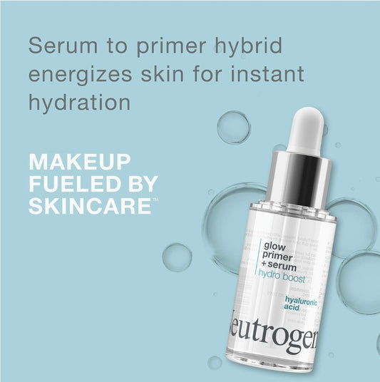 Neutrogena Hydro Boost Glow Booster Primer & Serum - Hydrating & Moisturizing Face Serum-to-Primer Hybrid, Infused with Purified Hyaluronic Acid & Designed to Instantly Hydrate