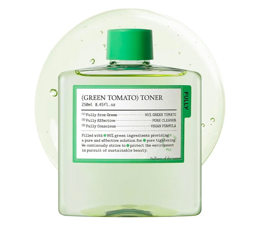 FULLY Green Tomato Toner - Pore Tightening with 95% Green Tomato Extract and VIT C, Skin Soothing and Hydrating, Fragrance Free, Vegan